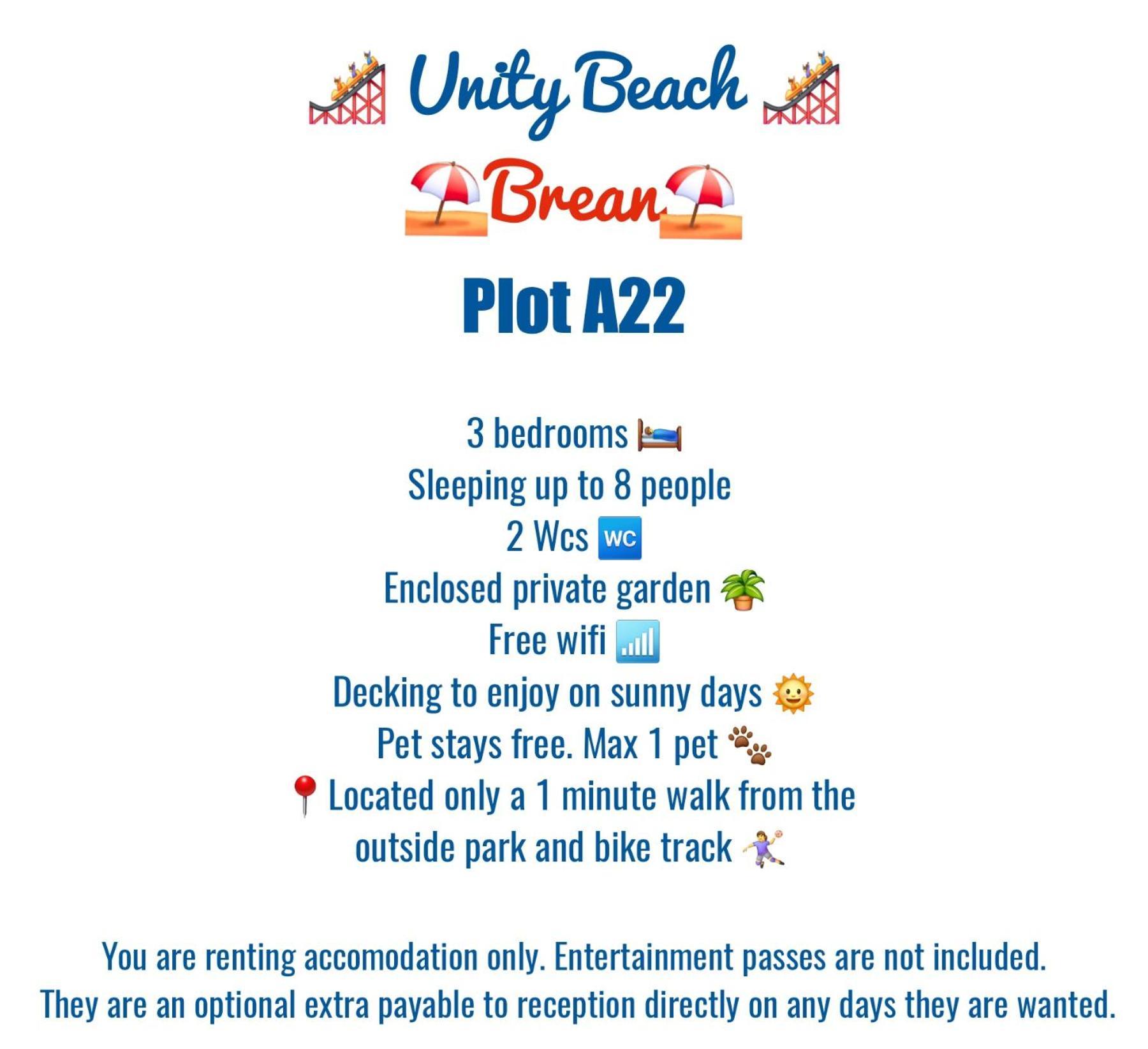 A22 Unity Beach Holiday Resort Unity Brean Sleeps 8 People 3 Bedrooms 1 Pet Stays Free Berrow Экстерьер фото